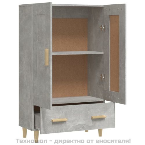 Висок шкаф, бетонно сив, 70x31x115 см, инженерно дърво