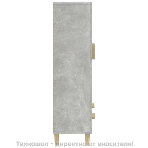 Висок шкаф, бетонно сив, 70x31x115 см, инженерно дърво