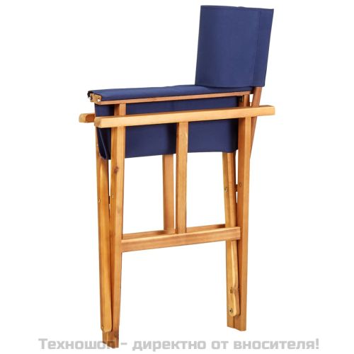Режисьорски столове, 2 бр, акациево дърво масив, сини