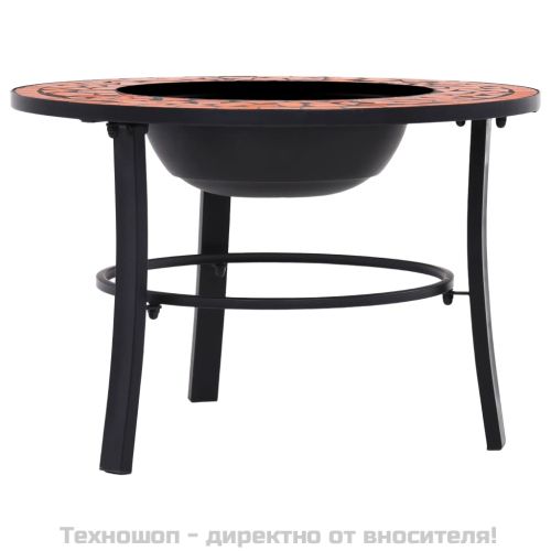 Мозаечна маса с огнище, теракота, 68 см, керамика