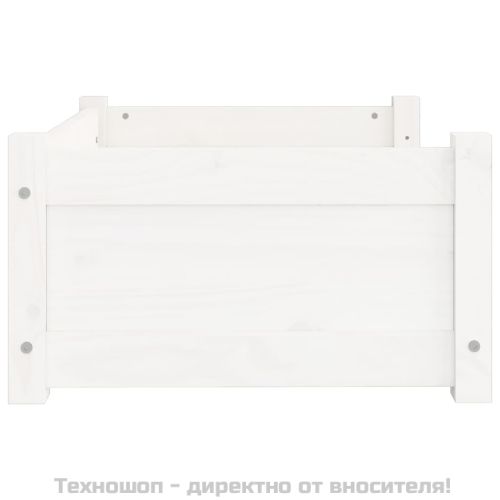 Кучешко легло, бяло, 65,5x50,5x28 см, масивна борова дървесина