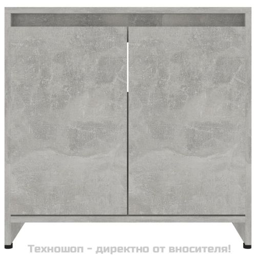 Шкаф за баня, бетонно сив, 60x33x61 см, инженерно дърво