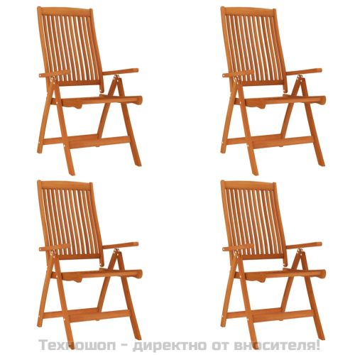Сгъваеми градински столове 4 бр масивно дърво евкалипт