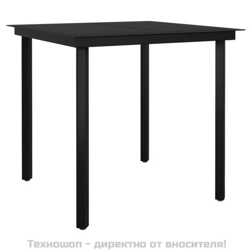 Градински комплект с възглавници 5 части полиратан и стъкло