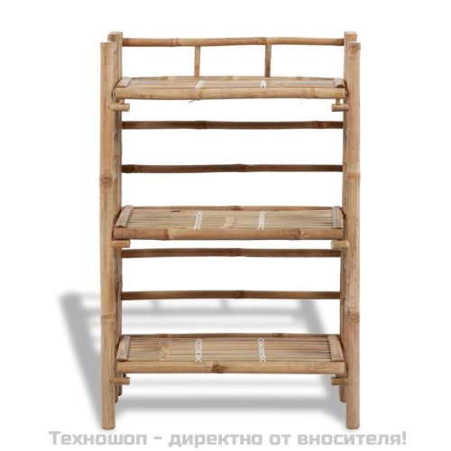 Бамбукова поставка за растения с 3 рафта