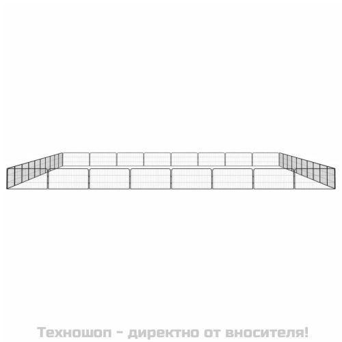 Заграждение за куче черно 36 панела 100x50 см прахово боядисано