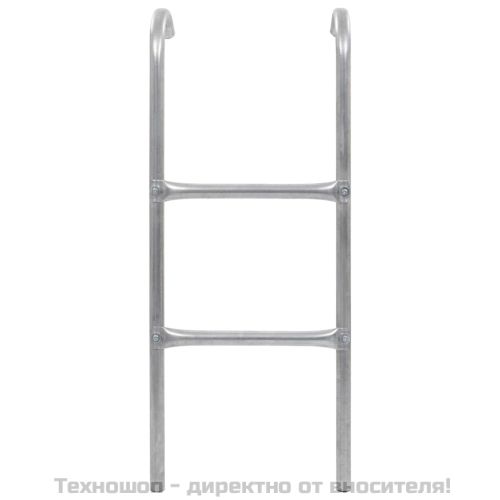 Стълба за батут с 2 стъпала, стомана, сребриста, 72 см (подходящо за височина 65 см)