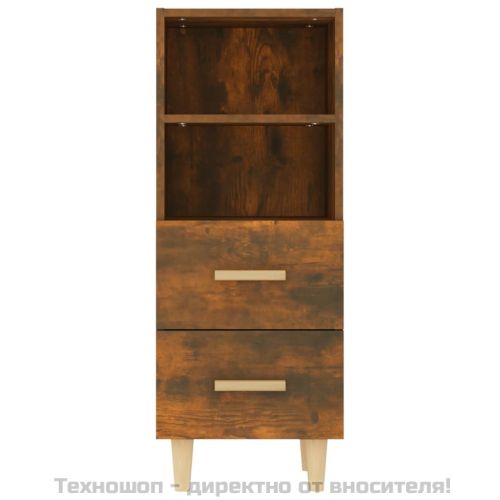 Сайдборд, опушен дъб, 34,5x34x90 см, инженерно дърво