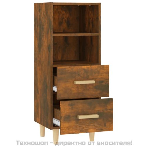 Сайдборд, опушен дъб, 34,5x34x90 см, инженерно дърво