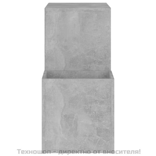 Шкаф за обувки, бетонно сив, 105x35,5x70 см, инженерно дърво