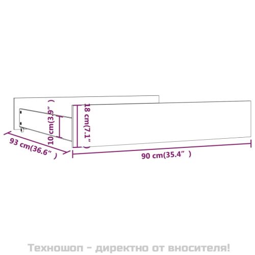 Чекмеджета за легло, 2 бр, Сиво, бор масив