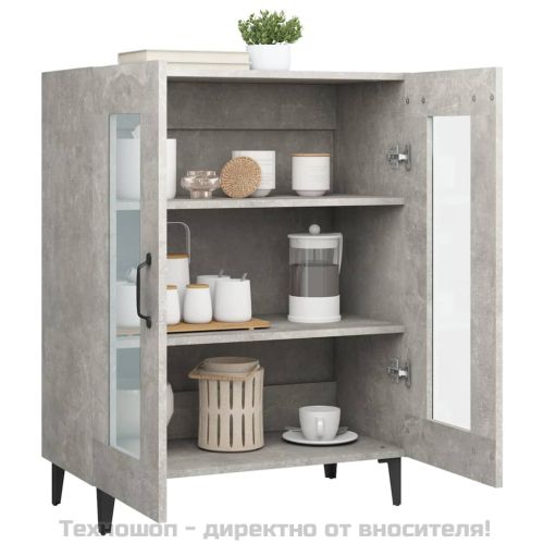 Сайдборд, бетонно сив, 69,5x34x90 см, инженерно дърво