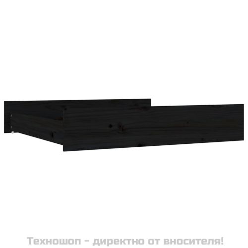 Чекмеджета за легло, 2 бр,Черен, бор масив