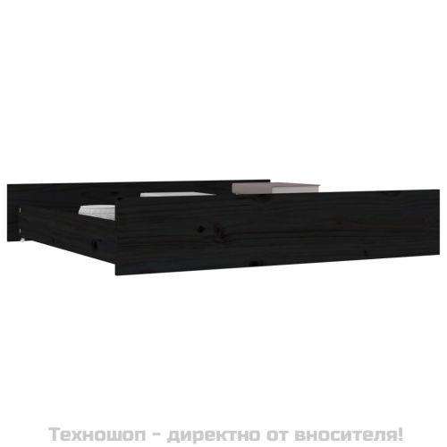 Чекмеджета за легло, 2 бр,Черен, бор масив