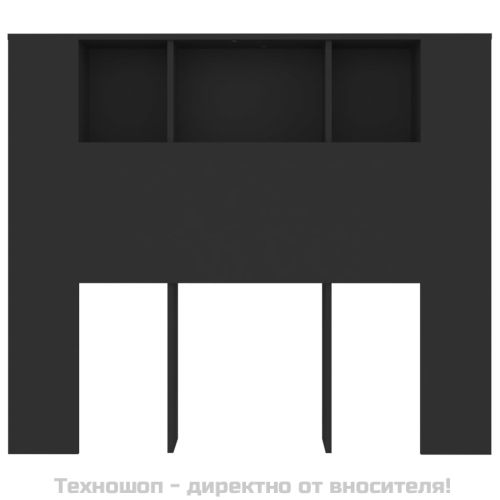 Табла за легло тип шкаф, черна, 120x18,5x102,5 см