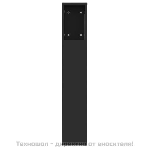 Табла за легло тип шкаф, черна, 120x18,5x102,5 см