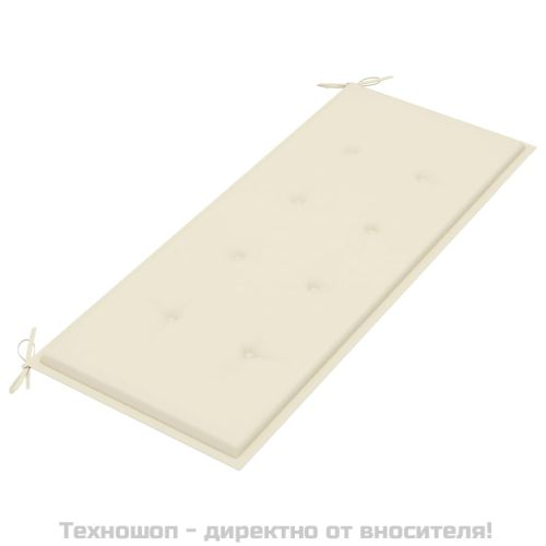 Възглавница за градинска пейка кремава 120x50x3 см оксфорд плат