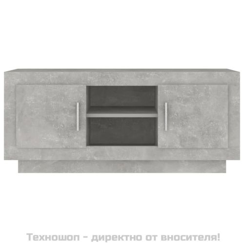 ТВ шкаф, бетонно сиво, 102x35x45 см, инженерно дърво