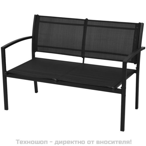 Градински комплект, 4 части, Textilene, черен
