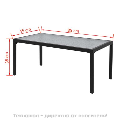 Градински комплект, 4 части, Textilene, черен