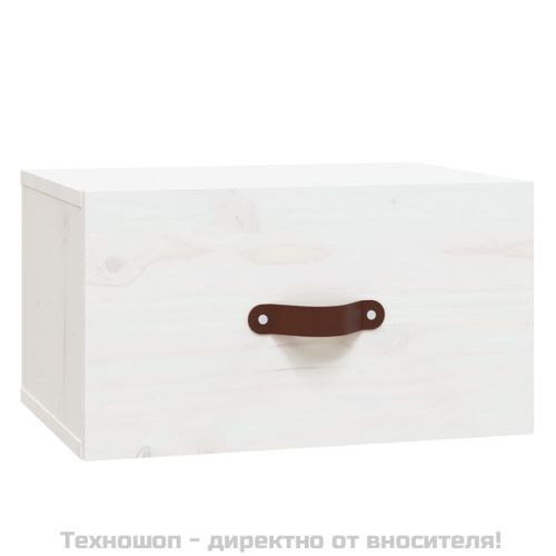 Нощно шкафче за стенен монтаж, бяло, 40x29,5x22 см
