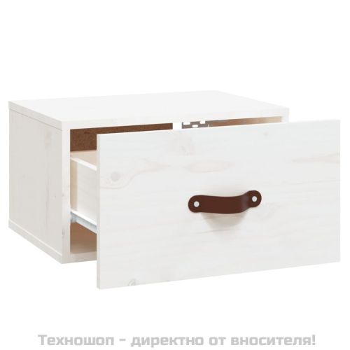Нощно шкафче за стенен монтаж, бяло, 40x29,5x22 см