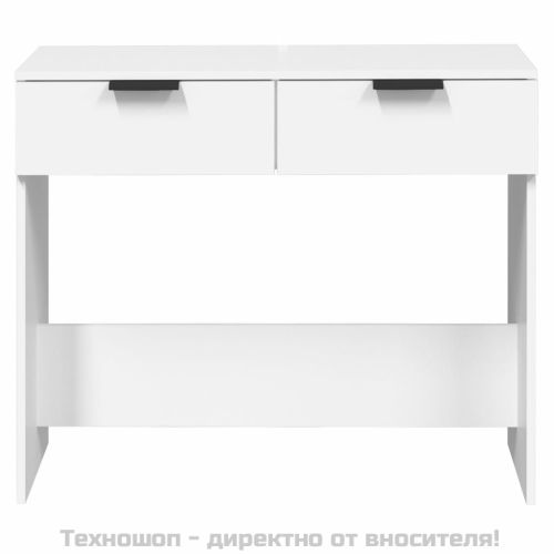 Конзолна маса, бяла, 90x36x75 см, инженерно дърво