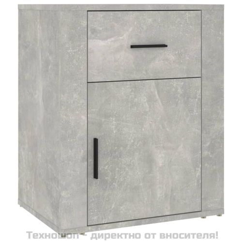 Нощно шкафче, сиво, 50x36x60 см, инженерно дърво