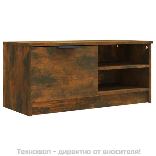 ТВ шкаф, опушен дъб, 80x35x36,5 см, инженерно дърво