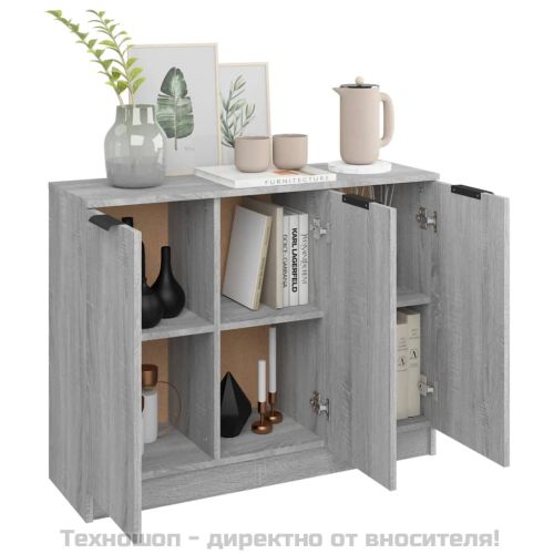 Сайдборд, Сив сонома, 90,5x30x70 см, инженерно дърво