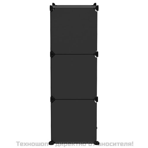 Органайзер с кубични отделения, 6 куба, черен, PP