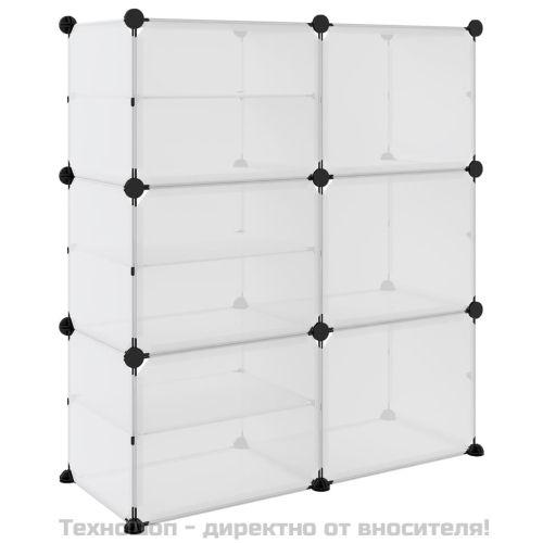 Етажерка за обувки, прозрачна, 84x31,5x93 см, PP