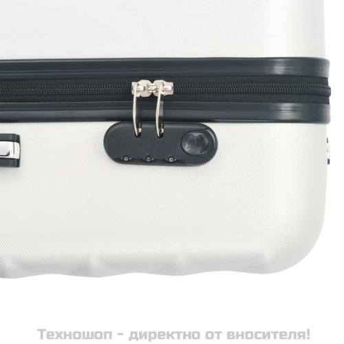 Комплект твърди куфари с колелца, 3 бр, светлосребристи, ABS