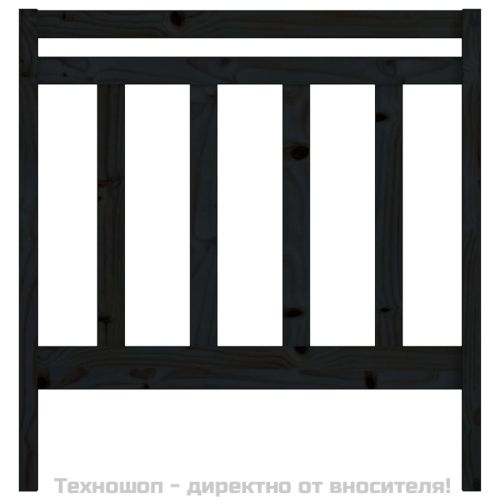 Горна табла за легло, черна, 95x4x100 см, бор масив