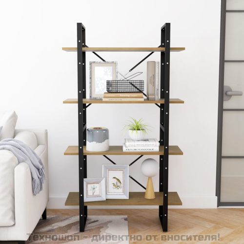 4-етажна библиотека, 80x30x140 см, борово дърво масив