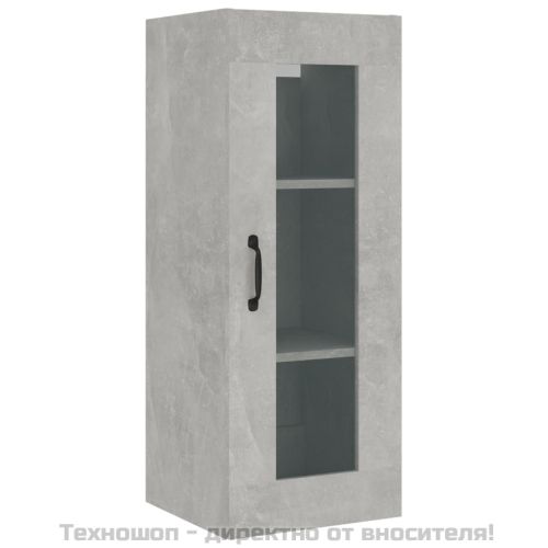 Окачен стенен шкаф, Бетонно сиво, 34,5x34x90 см