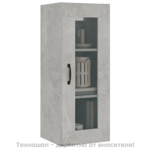 Окачен стенен шкаф, Бетонно сиво, 34,5x34x90 см