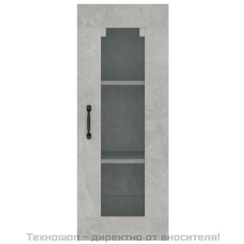 Окачен стенен шкаф, Бетонно сиво, 34,5x34x90 см