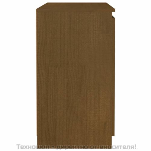 Страничен шкаф, меденокафяв, 60x36x65 см, борово дърво масив