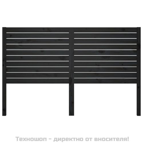 Горна табла за легло, черна, 126x4x100 см, бор масив