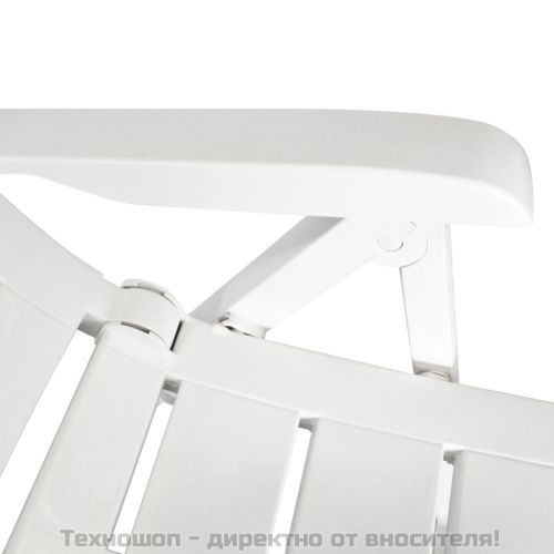 Градински столове, регулируеми, 2 бр, пластмаса, бели