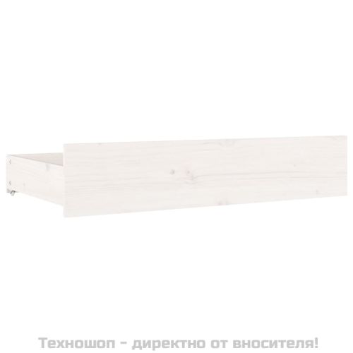 Чекмеджета за легло, 4 бр, бели, бор масив
