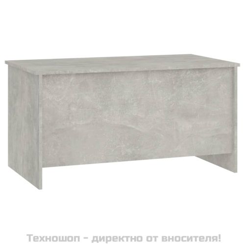 Маса за кафе, бетонно сива, 102x55,5x52,5 см, инженерно дърво