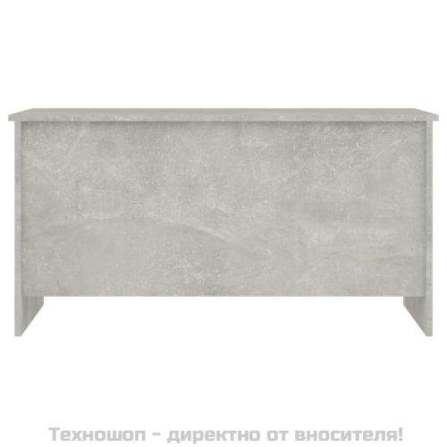 Маса за кафе, бетонно сива, 102x55,5x52,5 см, инженерно дърво