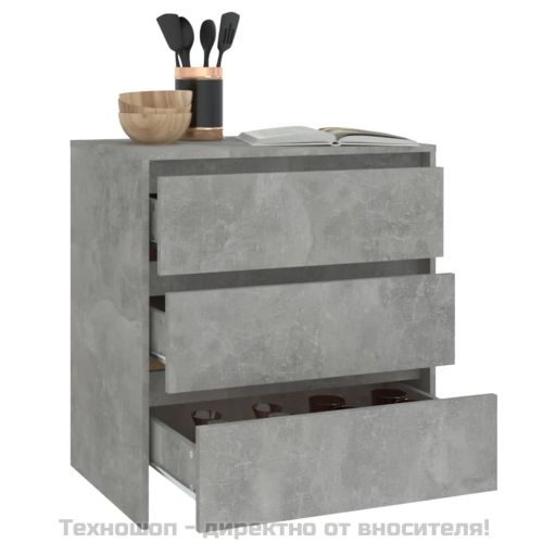 Сайдборд, бетонно сив, 70x41x75 см, инженерно дърво