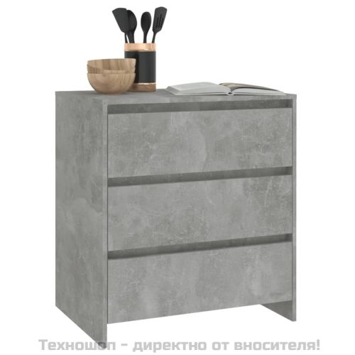Сайдборд, бетонно сив, 70x41x75 см, инженерно дърво