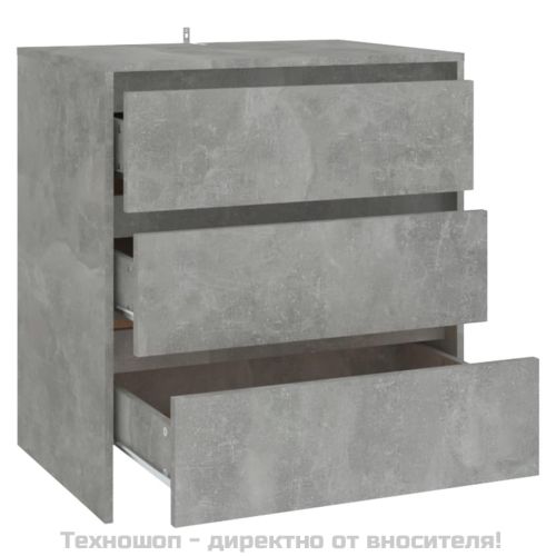 Сайдборд, бетонно сив, 70x41x75 см, инженерно дърво