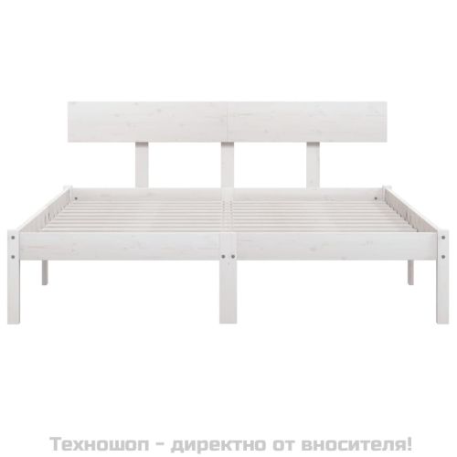 Рамка за легло, бяла, дърво масив, 120x190 см, Small Double