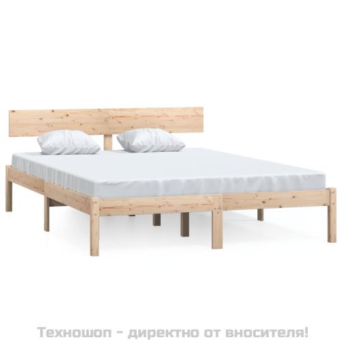 Рамка за легло без матрак, масивна дървесина, 120x200 см