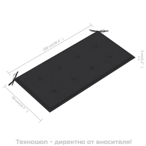 Възглавница за градинска пейка антрацит 100x50x4см оксфорд плат